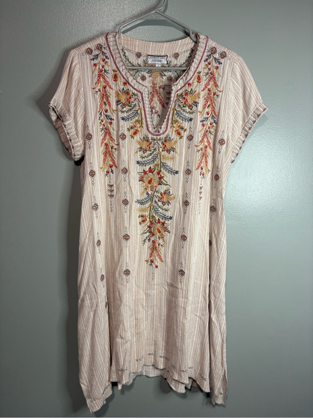 Johnny Was Workshop Embroidered Tunic Dress – Size Small